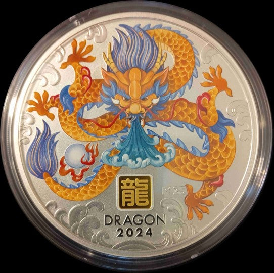 YEAR OF THE DRAGON, Serie Lunar III, 1 Kg Silver with Gold Privy Mark 30$, 2024