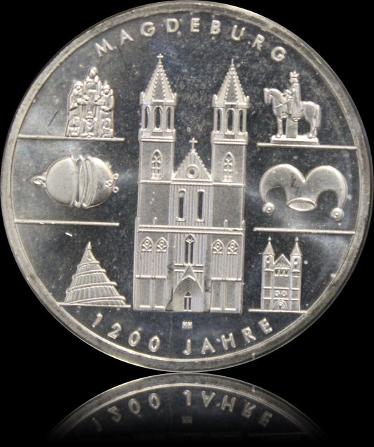 1200 JAHRE MAGDEBURG, Serie 10 € Silber Gedenkmünzen Deutschland, Stempelglanz, 2005