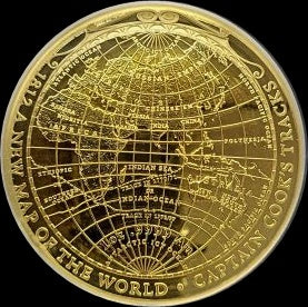 A NEW MAP OF THE WORLD 1812, Serie Terretrial Gold, 1 oz Gold Proof Domed, 2018