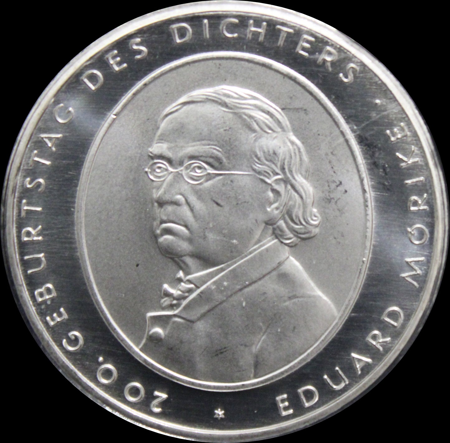 200. GEBURTSTAG DES DICHTERS EDUARD MÖRIKE, Serie 10 € Silber Gedenkmünzen Deutschland, Stempelglanz, 2004