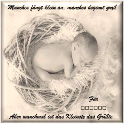 Birth - Nest - Custom Text - 1/2 ounce silver "Little Feet"