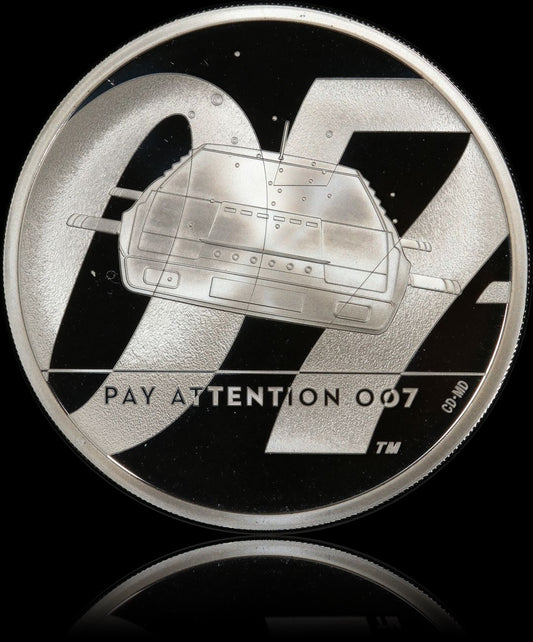 PAY ATTENTION 007, Serie James Bond, 1 oz Silver 2£, Proof PR69, 2020