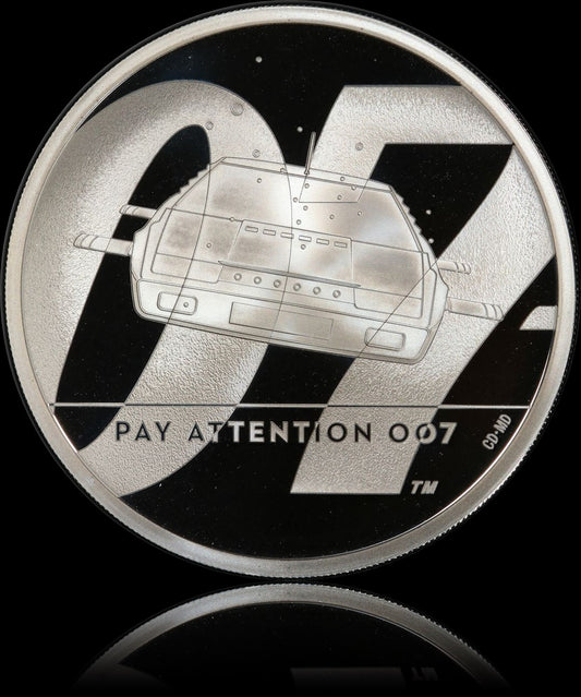 PAY ATTENTION 007, Serie James Bond, 1 oz Silver 2£, Proof PR 69, 2020