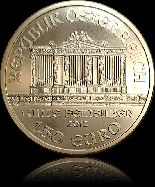 WIENER PHILHARMONIKER, 1 oz Silber 1,5 €, 2012