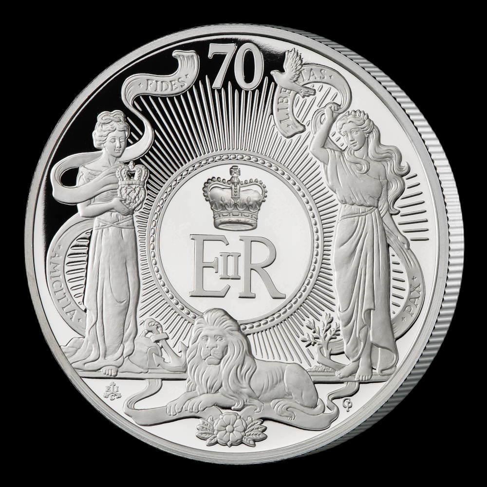 Platin Jubiläum Queen Elisabeth, 1 oz Silver Proof  5£, 2022