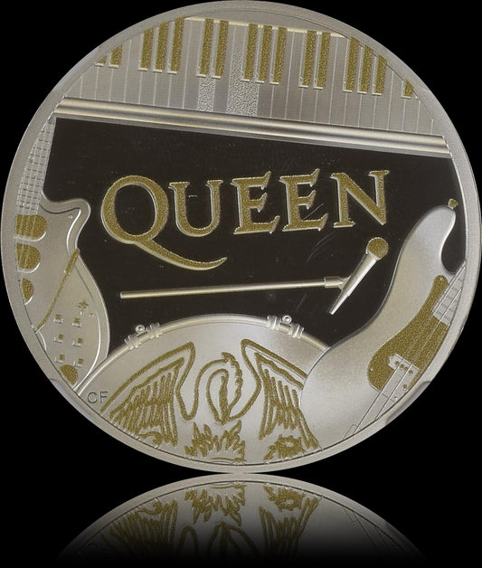 QUEEN, Serie Music Legends, 1 oz Silver Proof Colored, 2£, Proof PF69, 2020