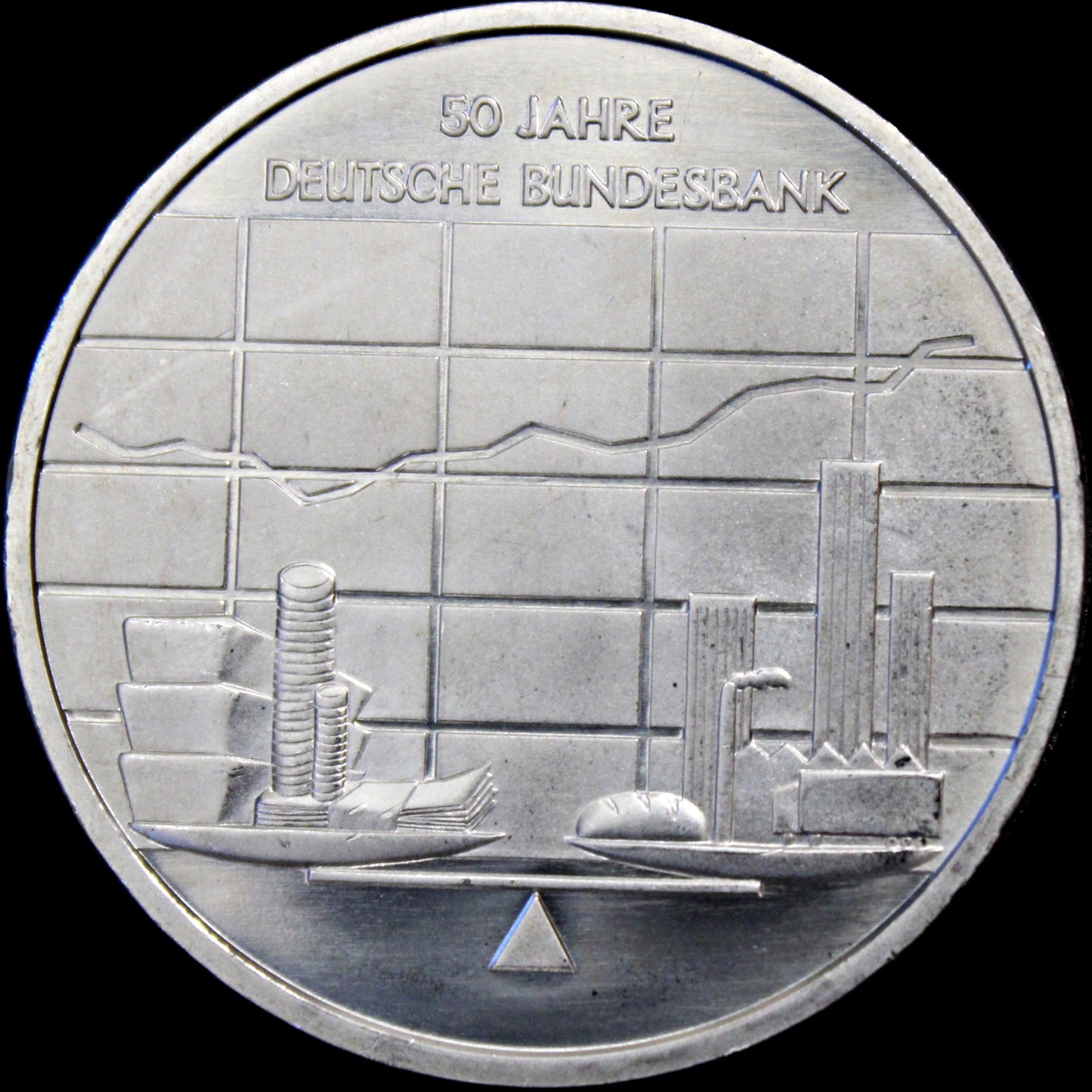 50 JAHRE DEUTSCHE BUNDESBANK, Serie 10 € Silber Gedenkmünzen Deutschland, Spiegelglanz, 2007