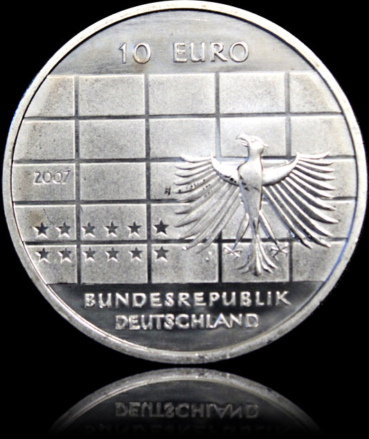 50 JAHRE DEUTSCHE BUNDESBANK, Serie 10 € Silber Gedenkmünzen Deutschland, Spiegelglanz, 2007