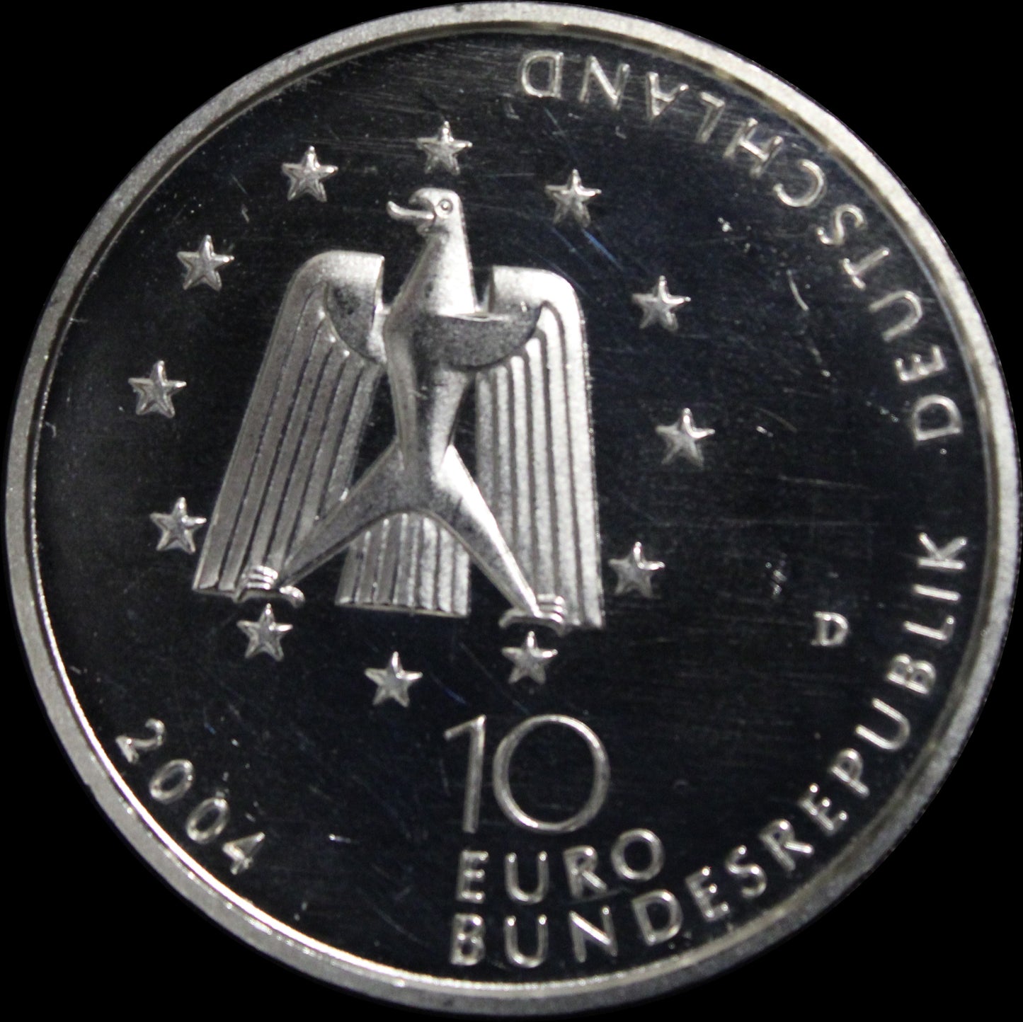 COLUMBUS - INTERNATIONALE RAUMSTATION, Serie 10 € Silber Gedenkmünzen Deutschland, Spiegelglanz, 2004