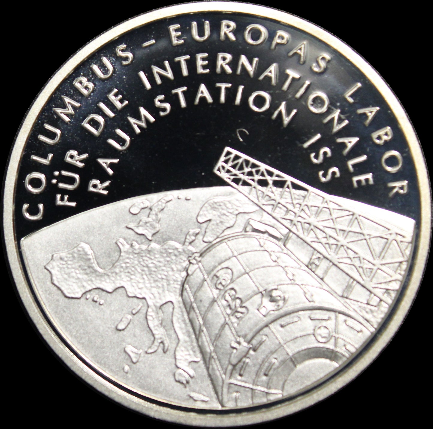 COLUMBUS - INTERNATIONALE RAUMSTATION, Serie 10 € Silber Gedenkmünzen Deutschland, Spiegelglanz, 2004