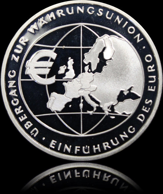 EINFÜHRUNG DES EURO, Serie 10 € Silber Gedenkmünzen Deutschland, Spiegelglanz, 2002