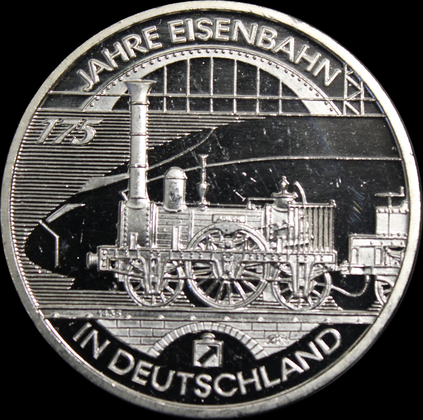 175 JAHRE EISENBAHN IN DEUTSCHLAND, Serie 10 € Silber Gedenkmünzen Deutschland, Spiegelglanz, 2010