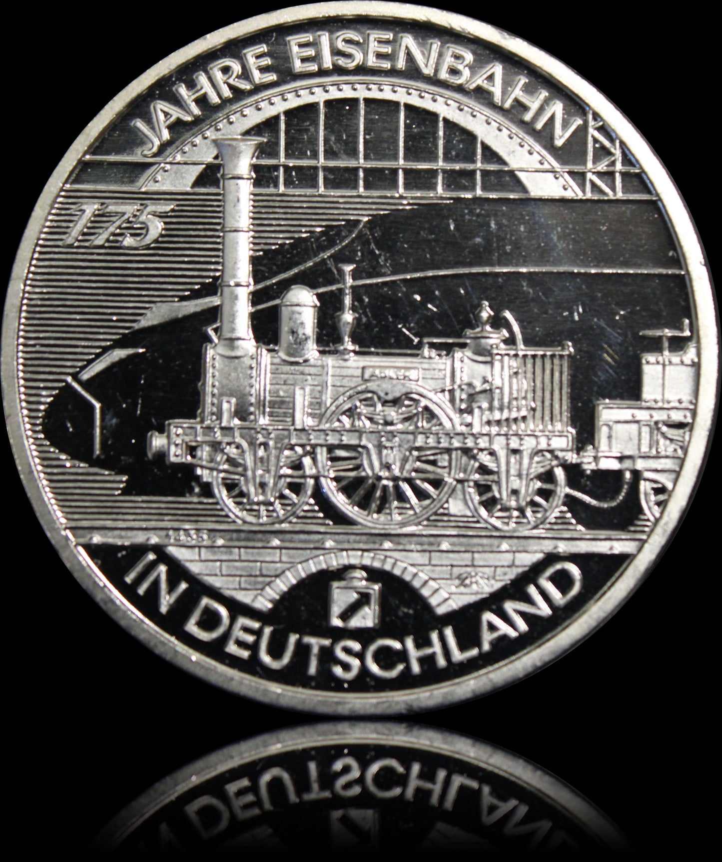 175 JAHRE EISENBAHN IN DEUTSCHLAND, Serie 10 € Silber Gedenkmünzen Deutschland, Spiegelglanz, 2010