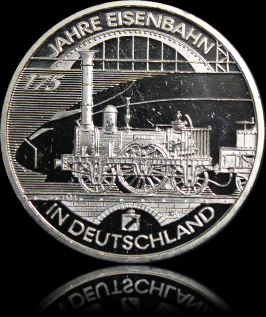 175 JAHRE EISENBAHN IN DEUTSCHLAND, Serie 10 € Silber Gedenkmünzen Deutschland, Spiegelglanz, 2010