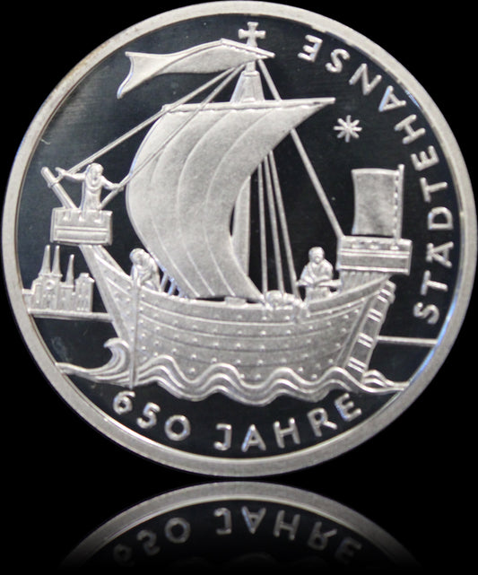 650 JAHRE STÄDTEHANSE, Serie 10 € Silber Gedenkmünzen Deutschland, Spiegelglanz, 2006