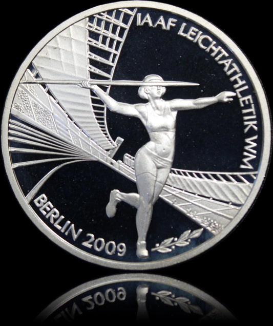 IAAF LEICHTATHLETIK WM BERLIN, Serie 10 € Silber Gedenkmünzen Deutschland, Spiegelglanz , 2009