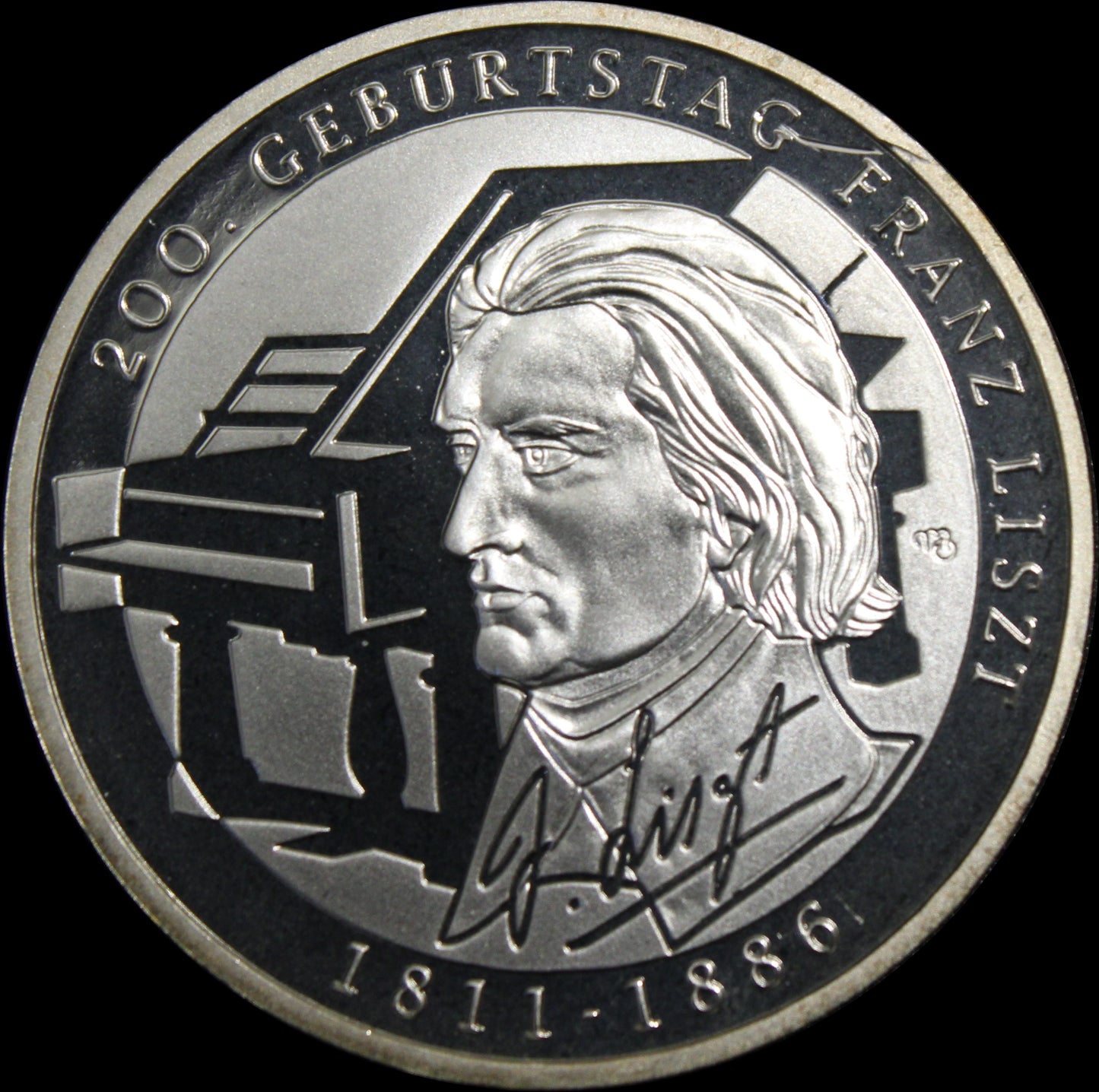 200. GEBURTSTAG FANZ LISZT, Serie 10 € Silber Gedenkmünzen Deutschland, Spiegelglanz, 2011