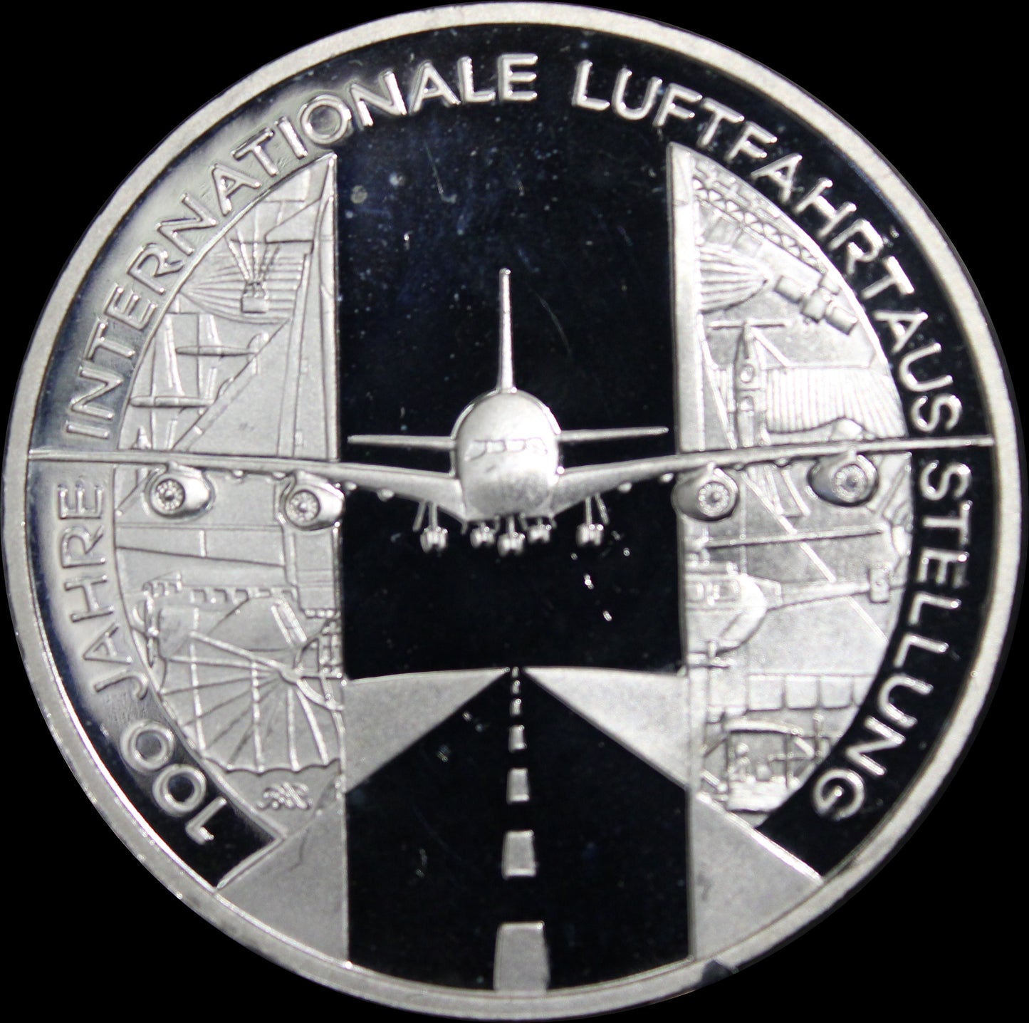 100 JAHRE INTERNATIONALE LUFTFAHRTAUSSTELLUNG, Serie 10 € Silber Gedenkmünzen Deutschland,Spiegelglanz, 2009