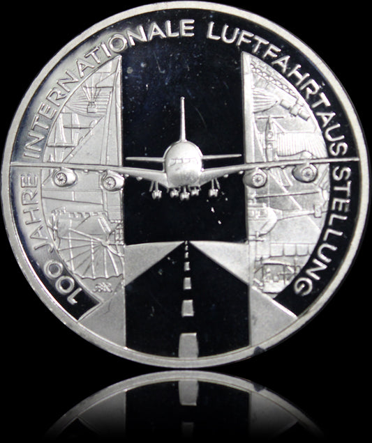 100 JAHRE INTERNATIONALE LUFTFAHRTAUSSTELLUNG, Serie 10 € Silber Gedenkmünzen Deutschland,Spiegelglanz, 2009