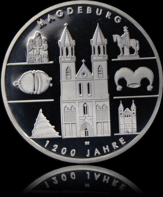 1200 JAHRE MAGDEBURG, Serie 10 € Silber Gedenkmünzen Deutschland, Spiegelglanz, 2005