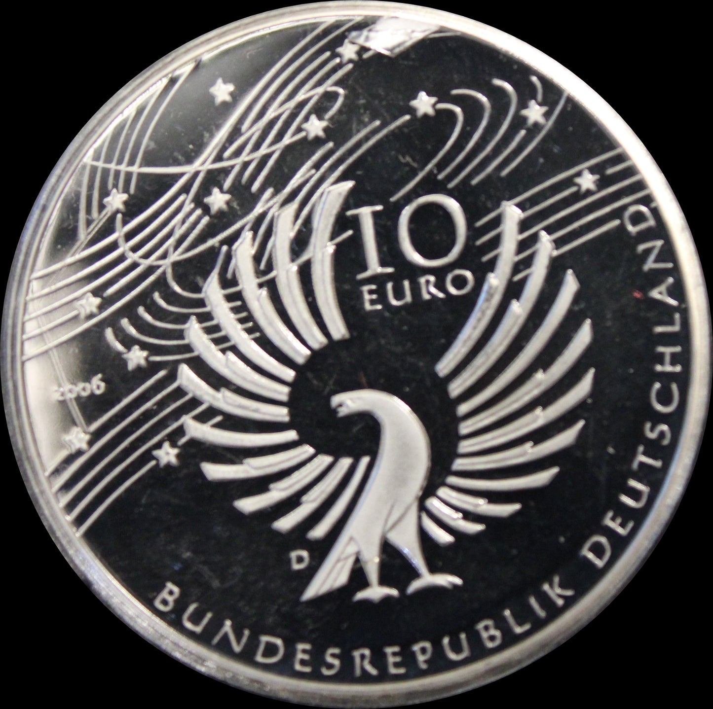 250. GEBURTSTAG WOLFGANG AMADEUS MOZART, Serie 10 € Silber Gedenkmünzen Deutschland, Spiegelglanz, 2006