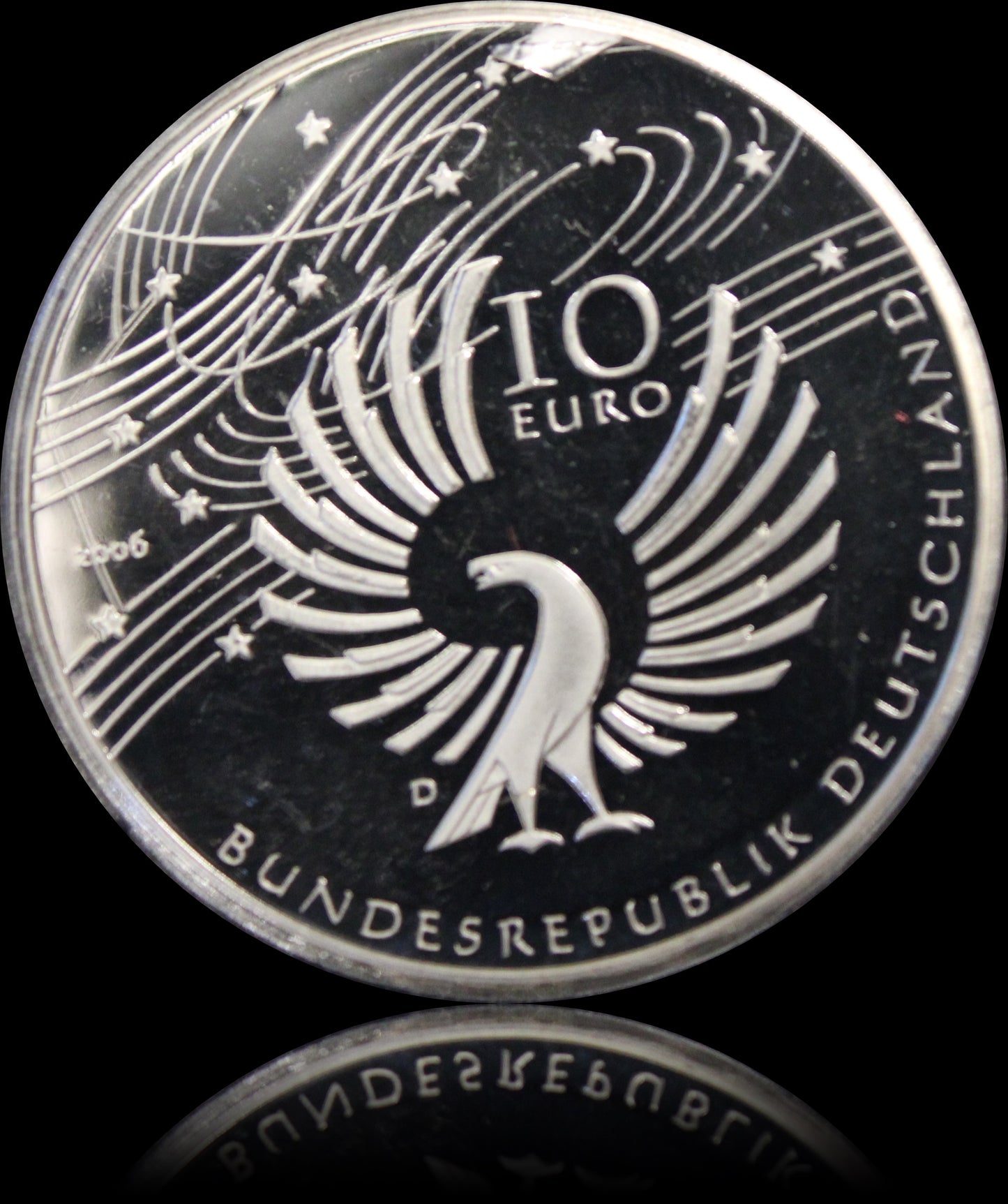 250. GEBURTSTAG WOLFGANG AMADEUS MOZART, Serie 10 € Silber Gedenkmünzen Deutschland, Spiegelglanz, 2006