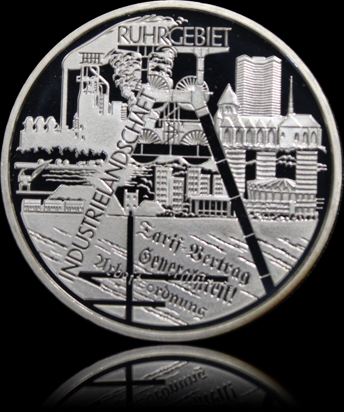 INDUSTRIELANDSCHAFT RUHRGEBIET, Serie 10 € Silber Gedenkmünzen Deutschland, Spiegelglanz, 2003
