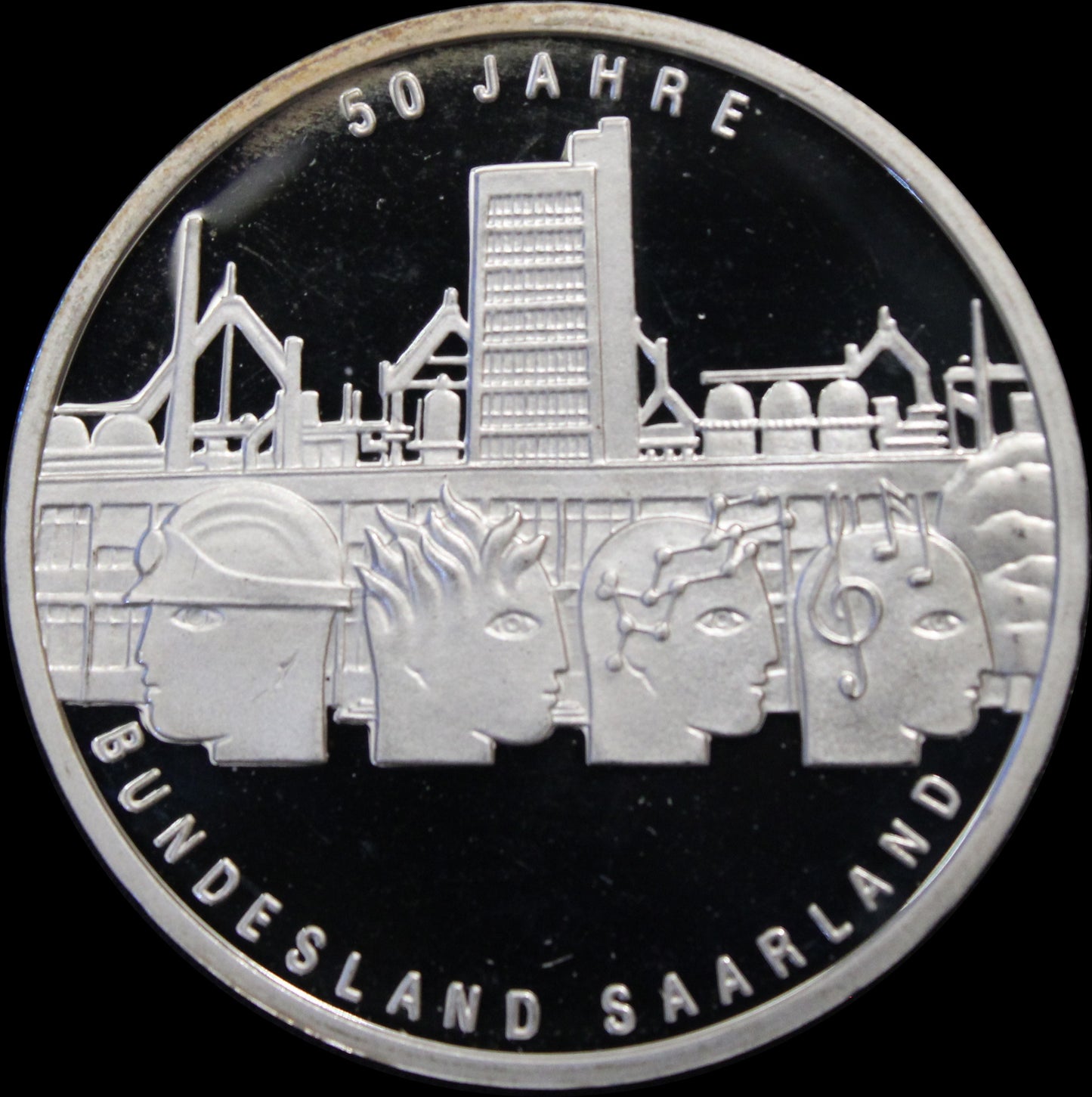 50 JAHRE BUNDESLAND SAARLAND, Serie 10 € Silber Gedenkmünzen Deutschland, Spiegelglanz, 2007