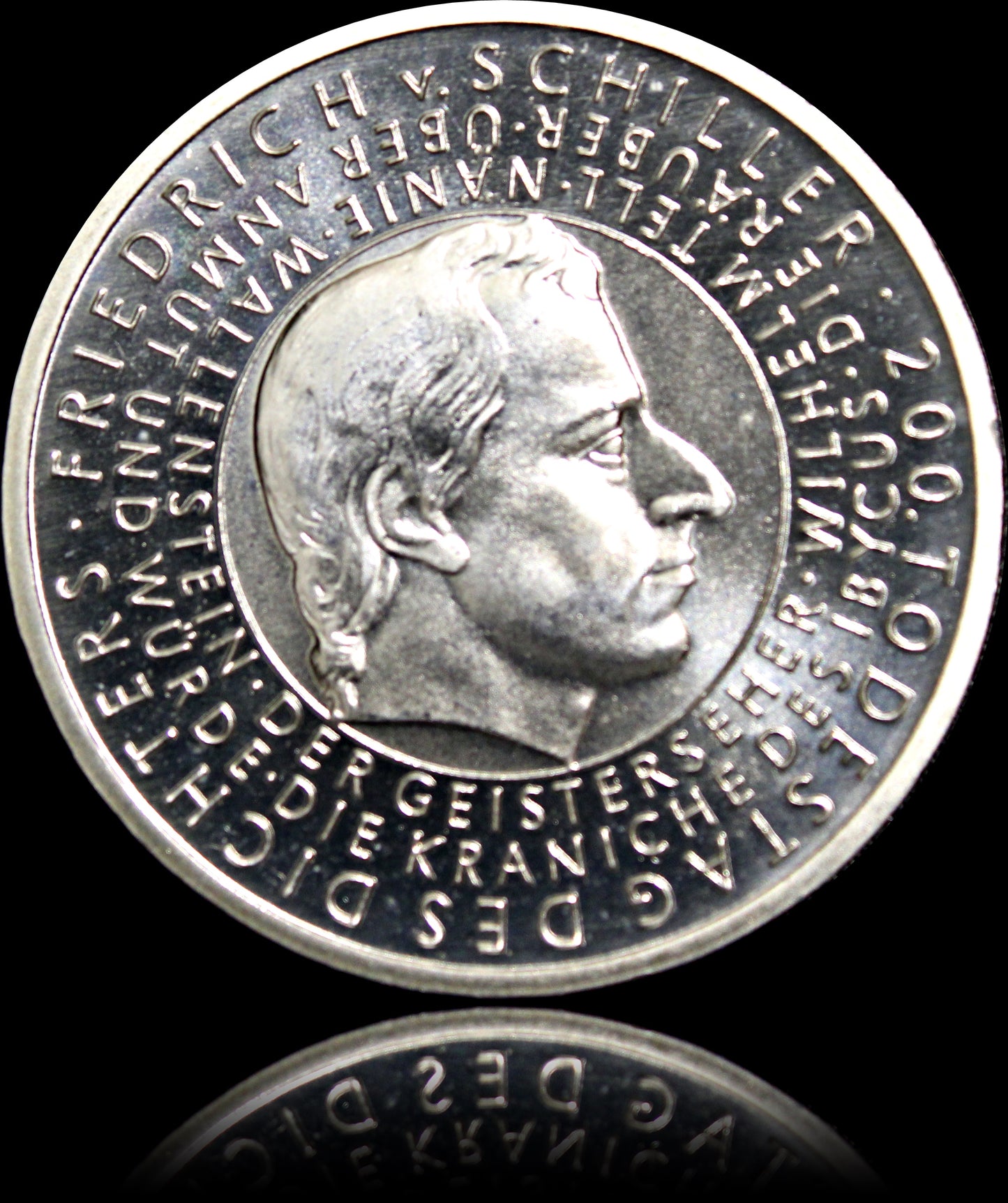 200. TODESTAG DES DICHTERS FRIEDRICH VON SCHILLER, Serie 10 € Silber Gedenkmünzen Deutschland, Spiegelglanz, 2005