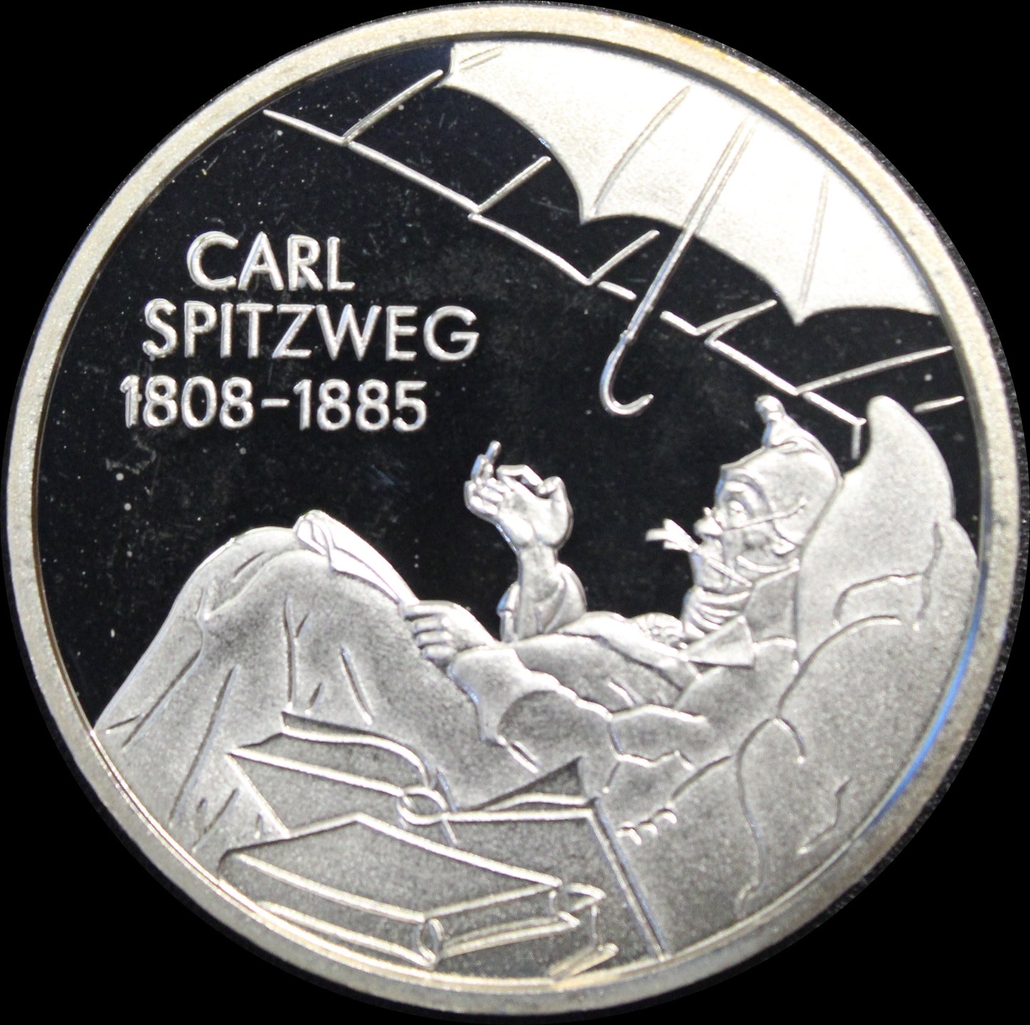 200. GEBURTSTAG CARL SPITZWEG, Serie 10 € Silber Gedenkmünzen Deutschland, Spiegelglanz, 2007