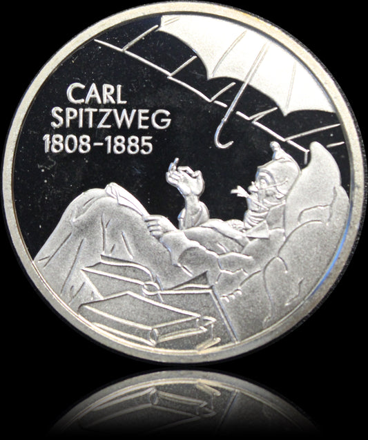 200. GEBURTSTAG CARL SPITZWEG, Serie 10 € Silber Gedenkmünzen Deutschland, Spiegelglanz, 2007