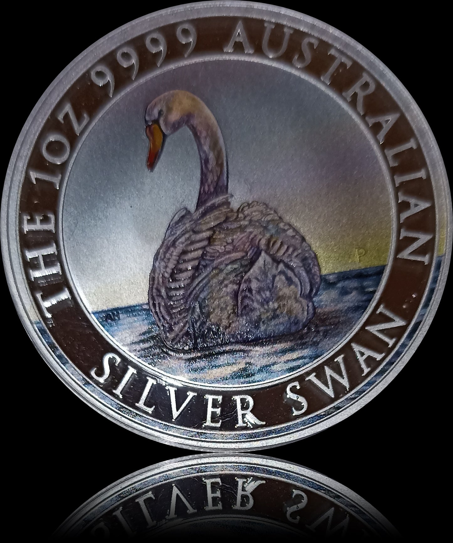 AUSTRALIAN SWAN COLORED, Australian Swan series, 1 oz Silver Colored Proof, 2023