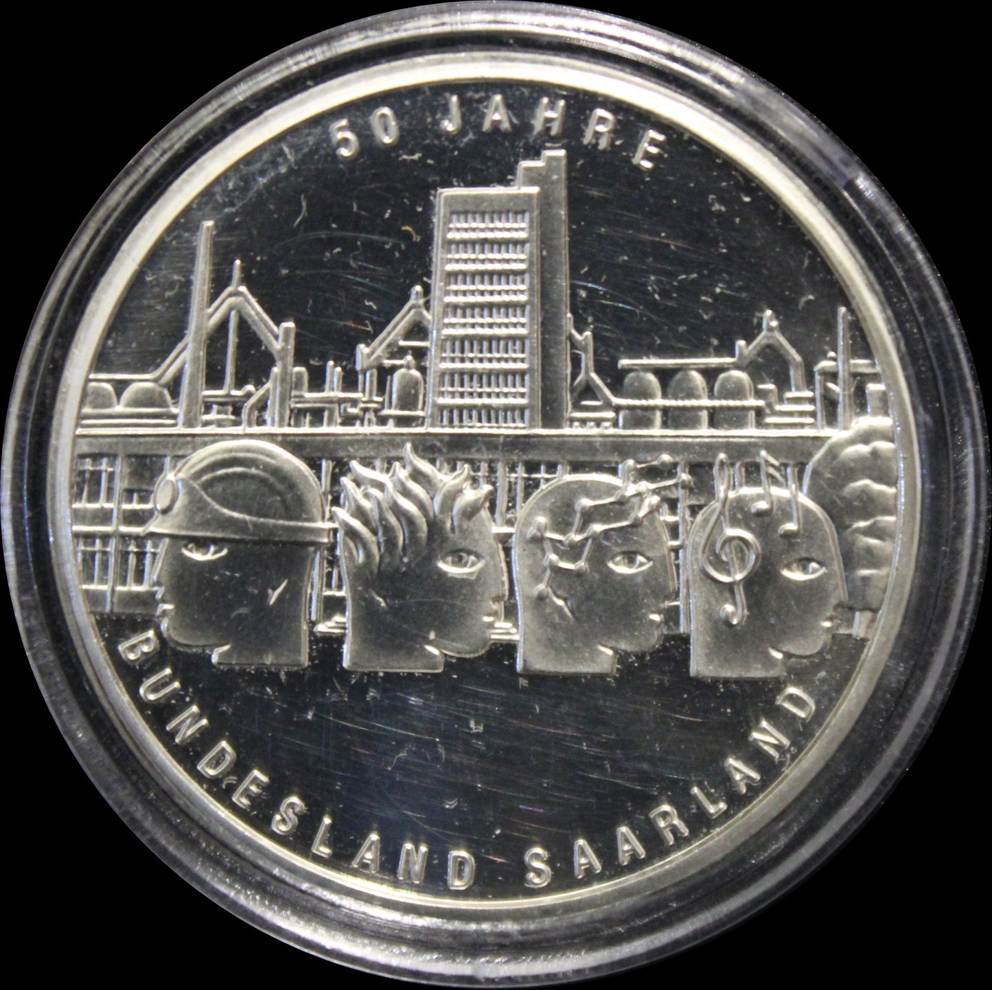 50 JAHRE BUNDESLAND SAARLAND, Serie 10 € Silber Gedenkmünzen Deutschland, Stempelglanz, 2007