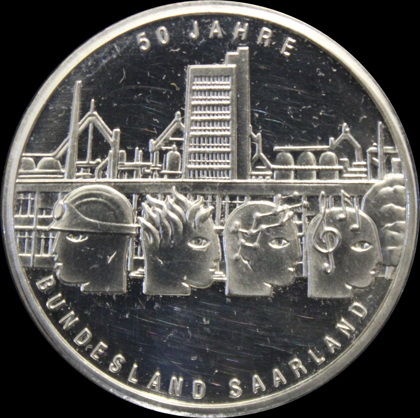 50 JAHRE BUNDESLAND SAARLAND, Serie 10 € Silber Gedenkmünzen Deutschland, Stempelglanz, 2007