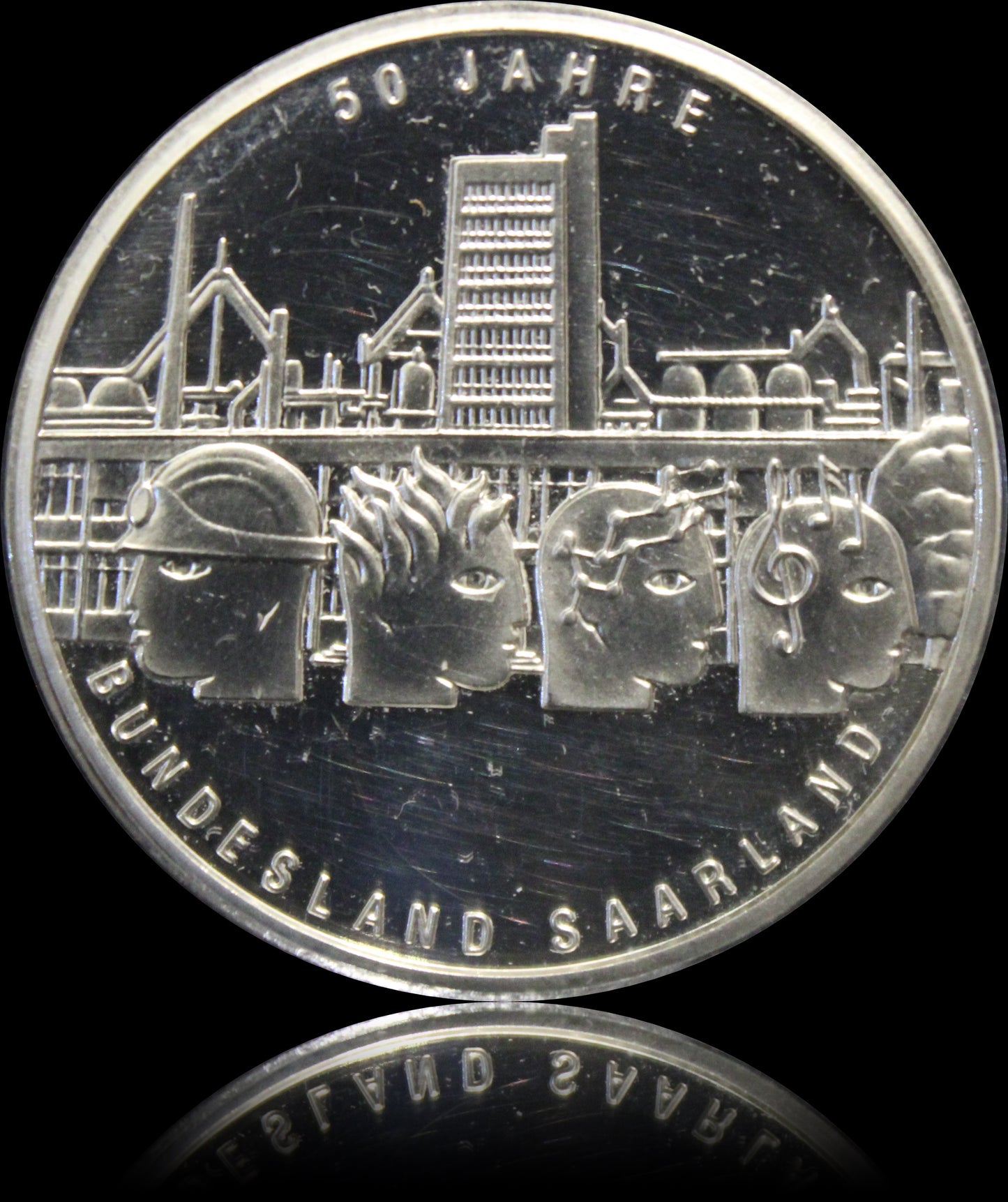 50 JAHRE BUNDESLAND SAARLAND, Serie 10 € Silber Gedenkmünzen Deutschland, Stempelglanz, 2007