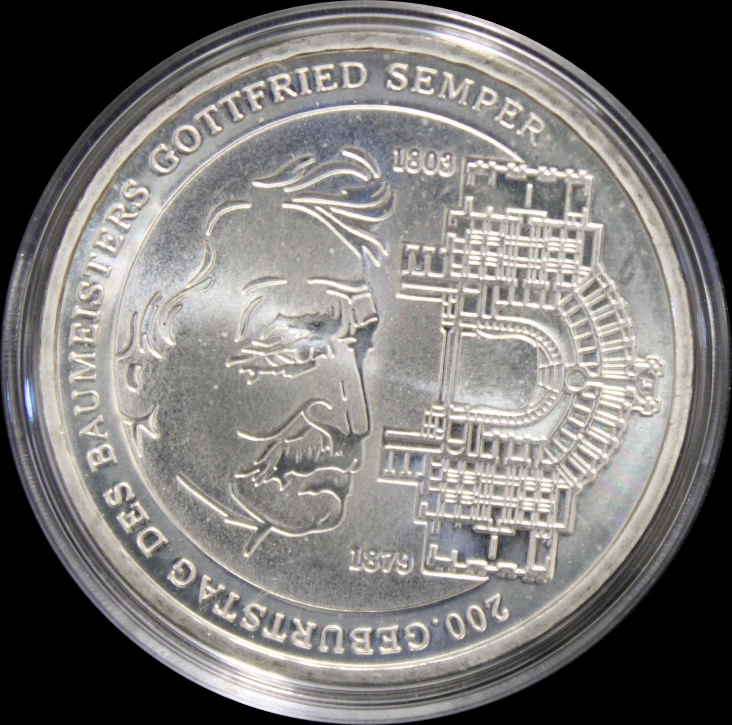 200. GEBURTSTAG GOTFRIED SEMPER, Serie 10 € Silber Gedenkmünzen Deutschland, Stempelglanz, 2003