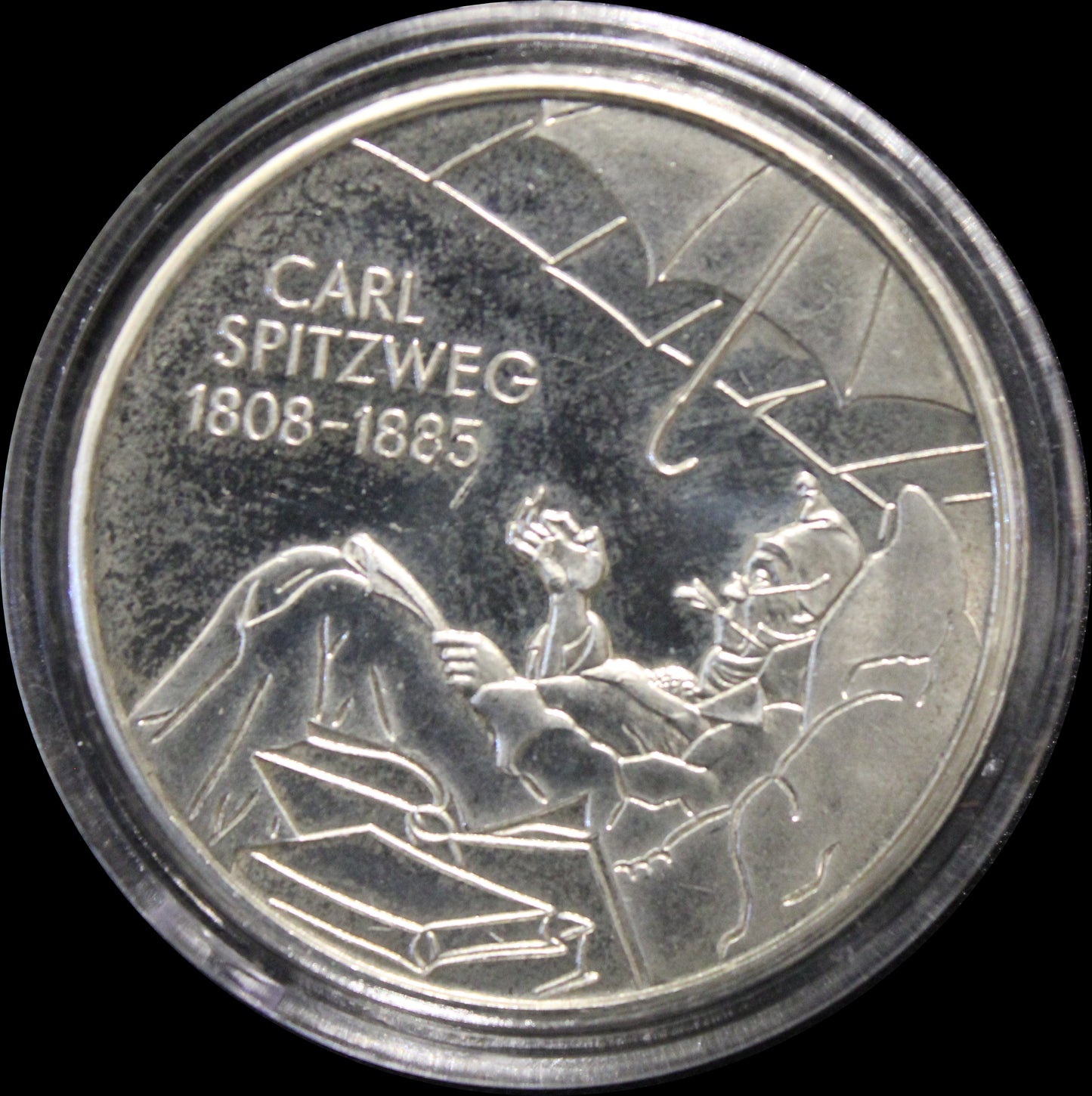 200. GEBURTSTAG CARL SPITZWEG, Serie 10 € Silber Gedenkmünzen Deutschland, Stempelglanz, 2007