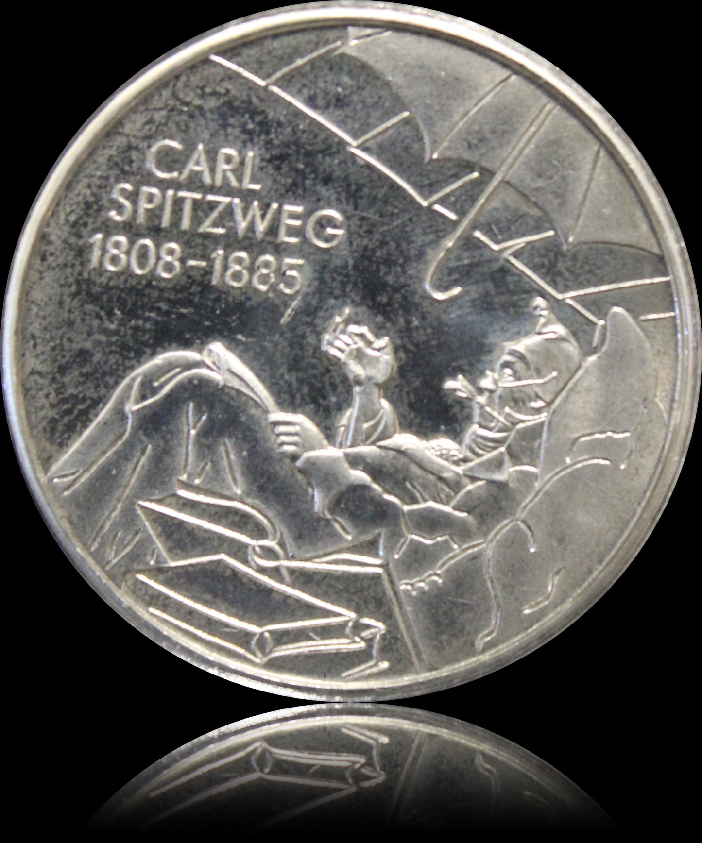 200. GEBURTSTAG CARL SPITZWEG, Serie 10 € Silber Gedenkmünzen Deutschland, Stempelglanz, 2007