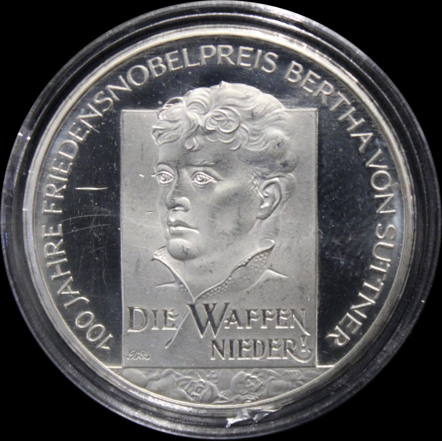 100 JAHRE FRIEDENSNOBELPREIS – BERTHA VON SUTTNER, Serie 10 € Silber Gedenkmünzen Deutschland, Stempelglanz, 2005