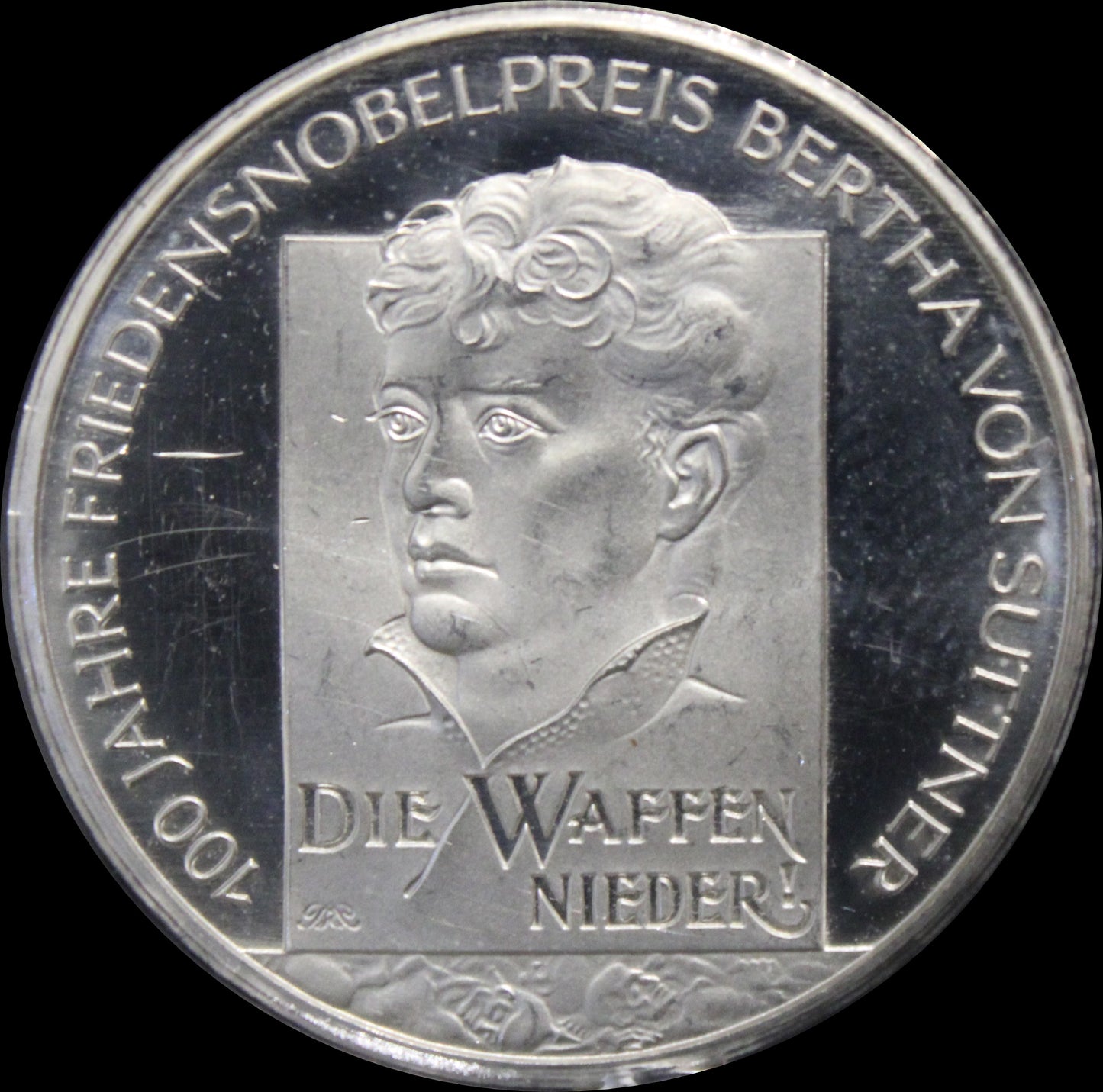 100 JAHRE FRIEDENSNOBELPREIS – BERTHA VON SUTTNER, Serie 10 € Silber Gedenkmünzen Deutschland, Stempelglanz, 2005