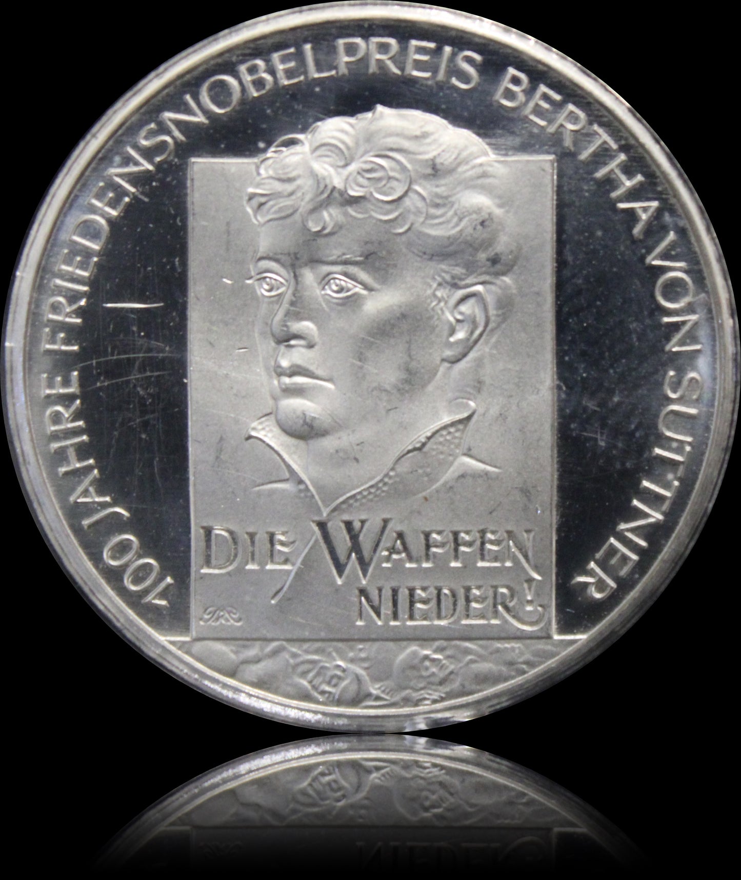 100 JAHRE FRIEDENSNOBELPREIS – BERTHA VON SUTTNER, Serie 10 € Silber Gedenkmünzen Deutschland, Stempelglanz, 2005