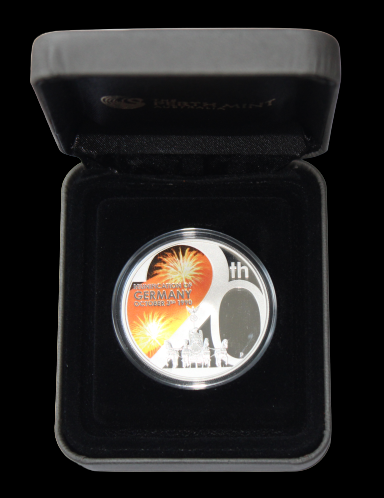 REUNIFICATION OF GERMANY, Germany - Tuvalu series, 1 oz Silver 1TVD, Proof 2020