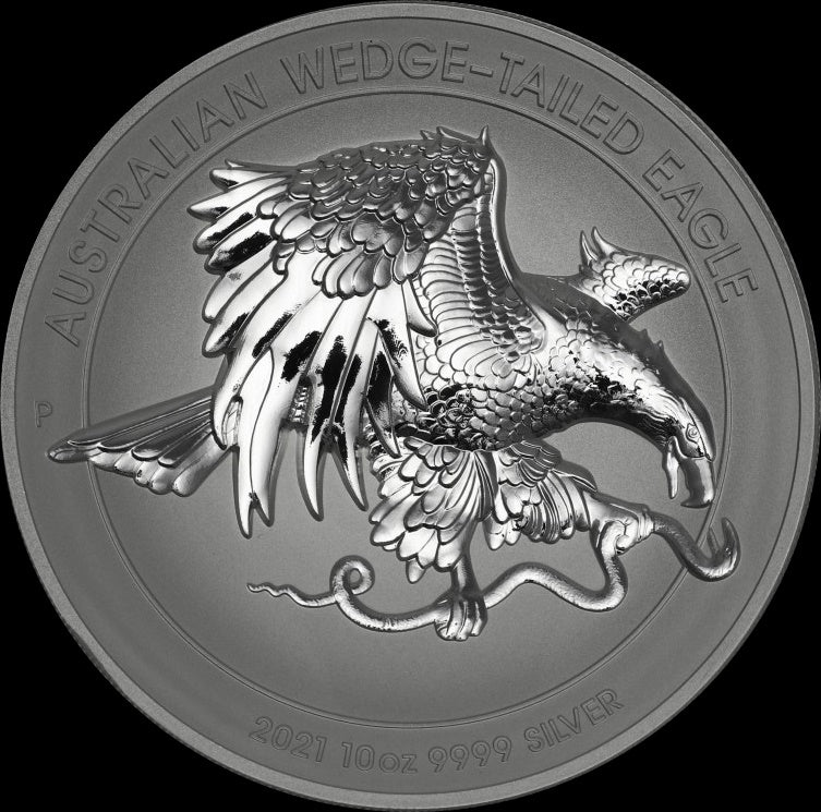 Wedge Tailed Eagle 2021, Series 10 oz Silver Wedge Tailed Eagle Reverse Proof $10, 2021