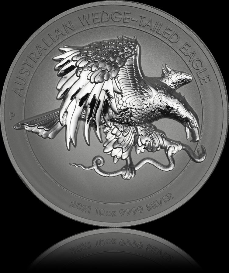 Wedge Tailed Eagle 2021, Series 10 oz Silver Wedge Tailed Eagle Reverse Proof $10, 2021