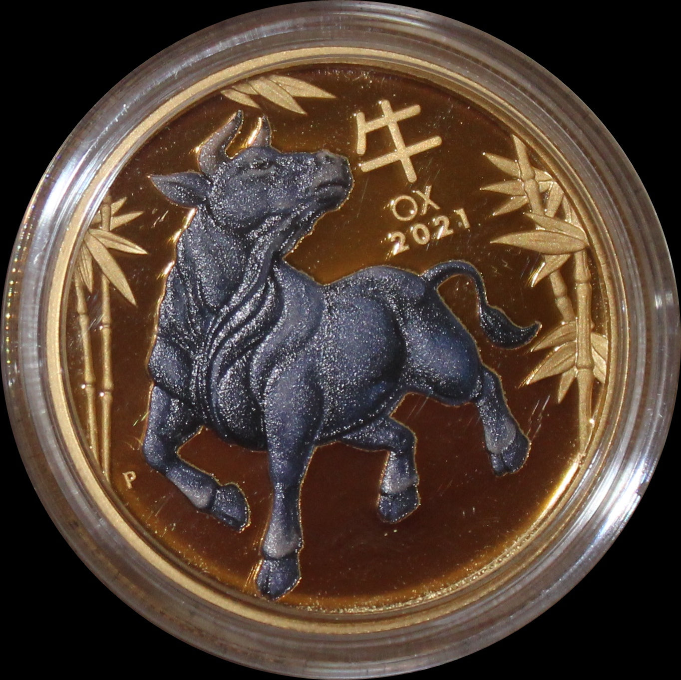 Year of the Ox, Lunar III Series, 1 oz Gold Proof Colored, 2021