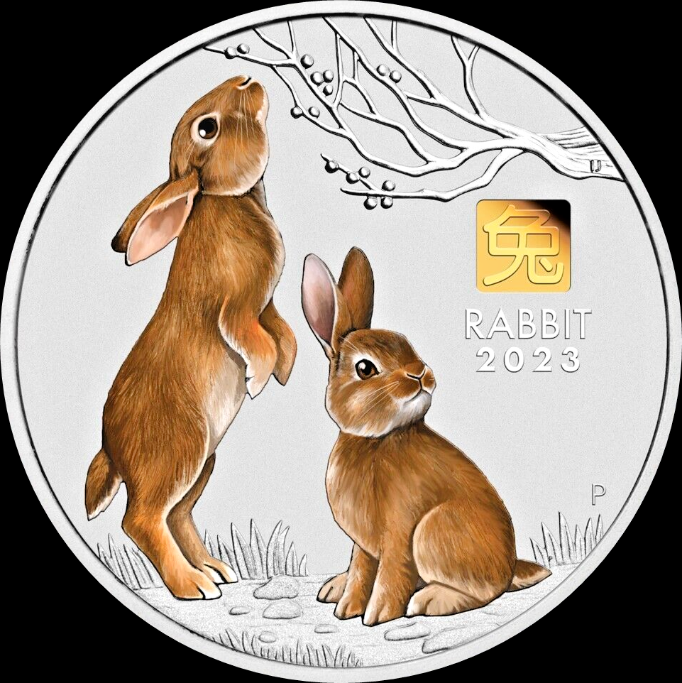 YEAR OF THE RABBIT, Series Lunar III, 1 Kg Silver with Gold Privy Mark $30, 2023
