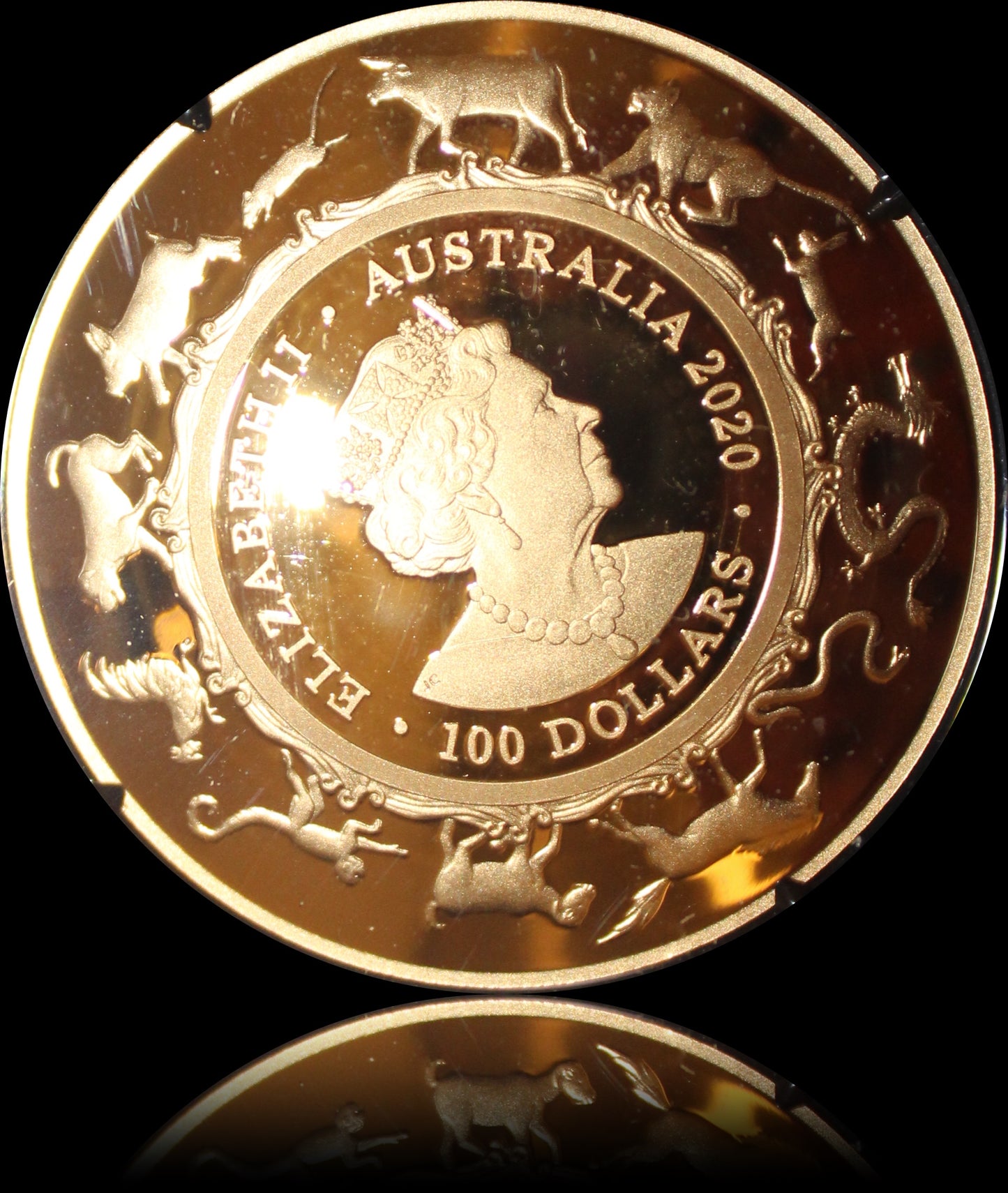 YEAR OF THE Rat, Serie Lunar II RAM, 1 oz Gold Proof Domed, 2020