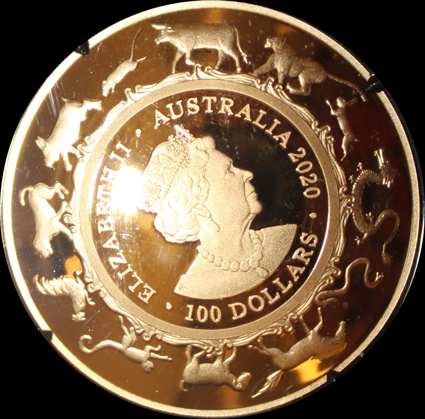 YEAR OF THE Rat, Serie Lunar II RAM, 1 oz Gold Proof Domed, 2020