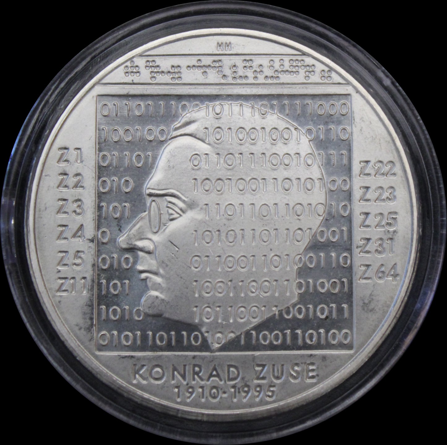 100. GEBURTSTAG KONRAD ZUSE, Serie 10 € Silber Gedenkmünzen Deutschland, Stempelglanz, 2010