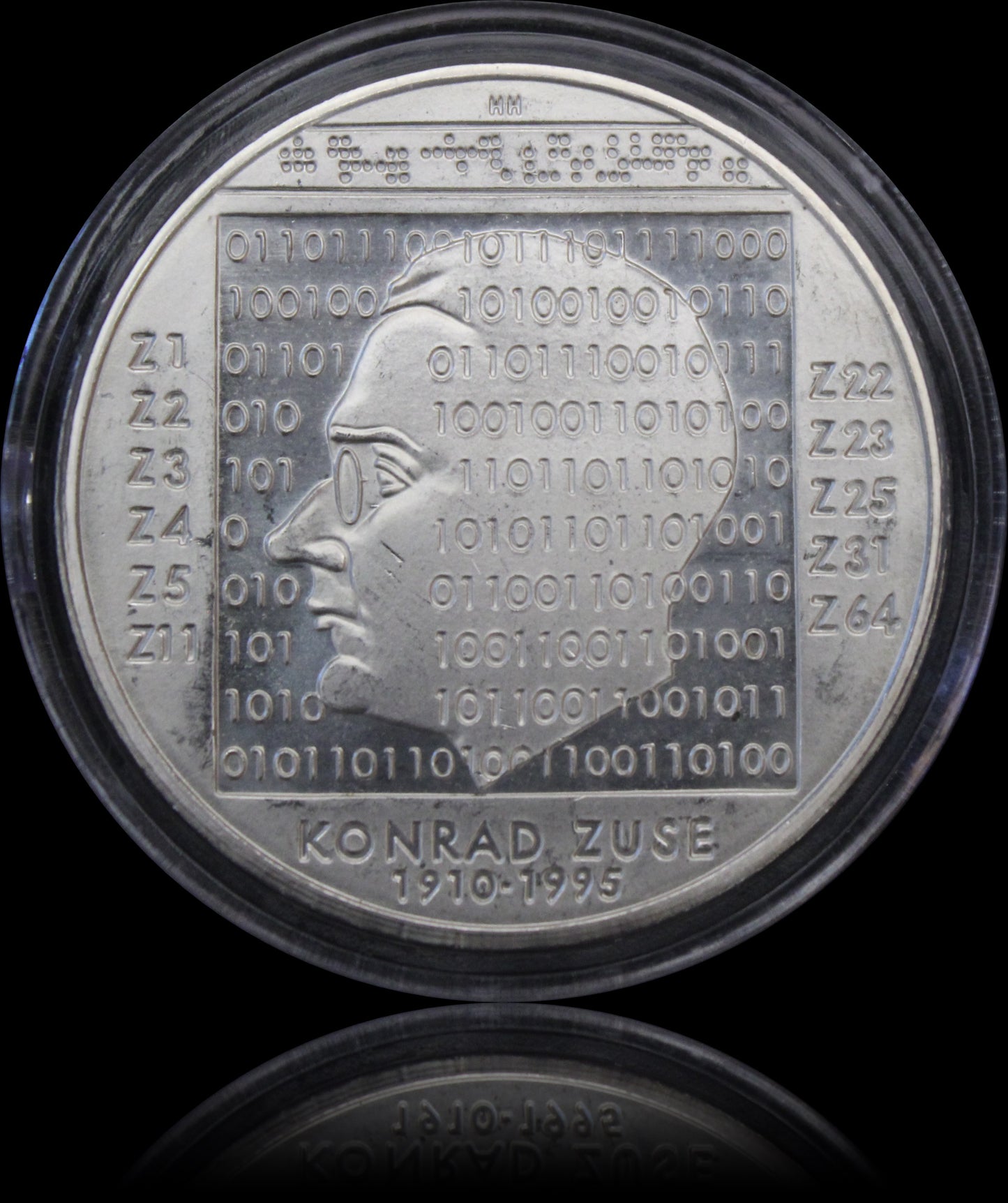 100. GEBURTSTAG KONRAD ZUSE, Serie 10 € Silber Gedenkmünzen Deutschland, Stempelglanz, 2010